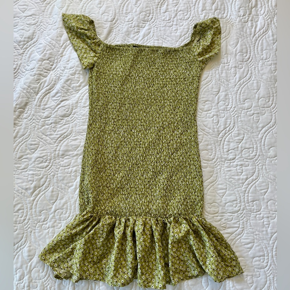 Green floral dress